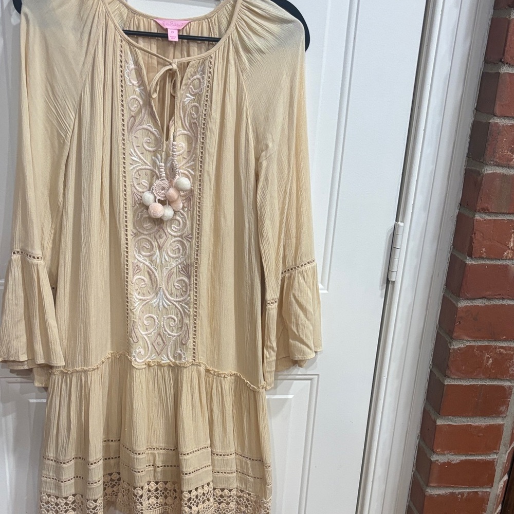 Lilly Pulitzer Cream Long Sleeve Dress